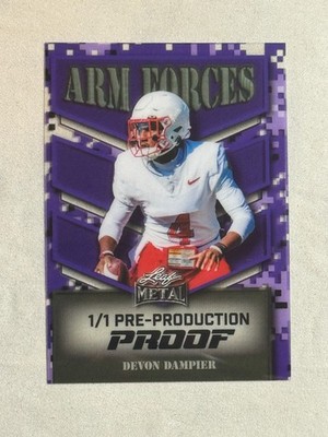 2025 Leaf Metal Arm Forces Purple Devon Dampier 1/1 Pre-Production Proof Utah