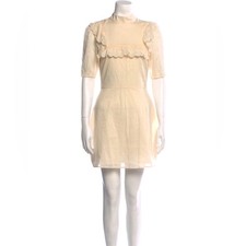 NWT REFORMATION Bradley mock neck cotton mini dress in ivory Sz 4