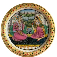 Decorative plates 6" Marble Stone Handmade Handpainted plate for  Wall or stand