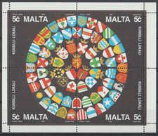 == Malte. Bloc-feuillet ★★ Conseils Locaux (Héraldique) — 1993 ==