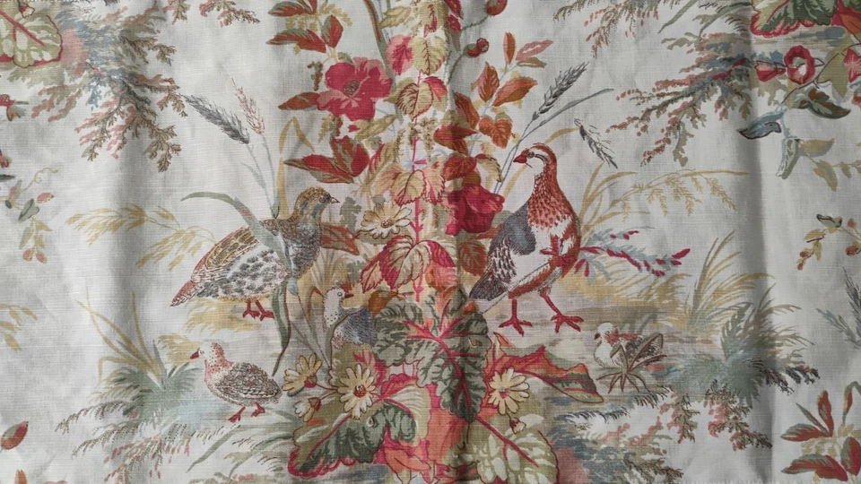 Schumacher King Pillow Shams Cases Quail Meadow Designer Toile Linen Pair Custom - Image 3 of 4