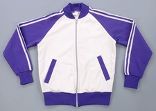 Rare Vintage ADIDAS Two Tone Full Zip Sweatshirt Track Jacket 80s Purple White S