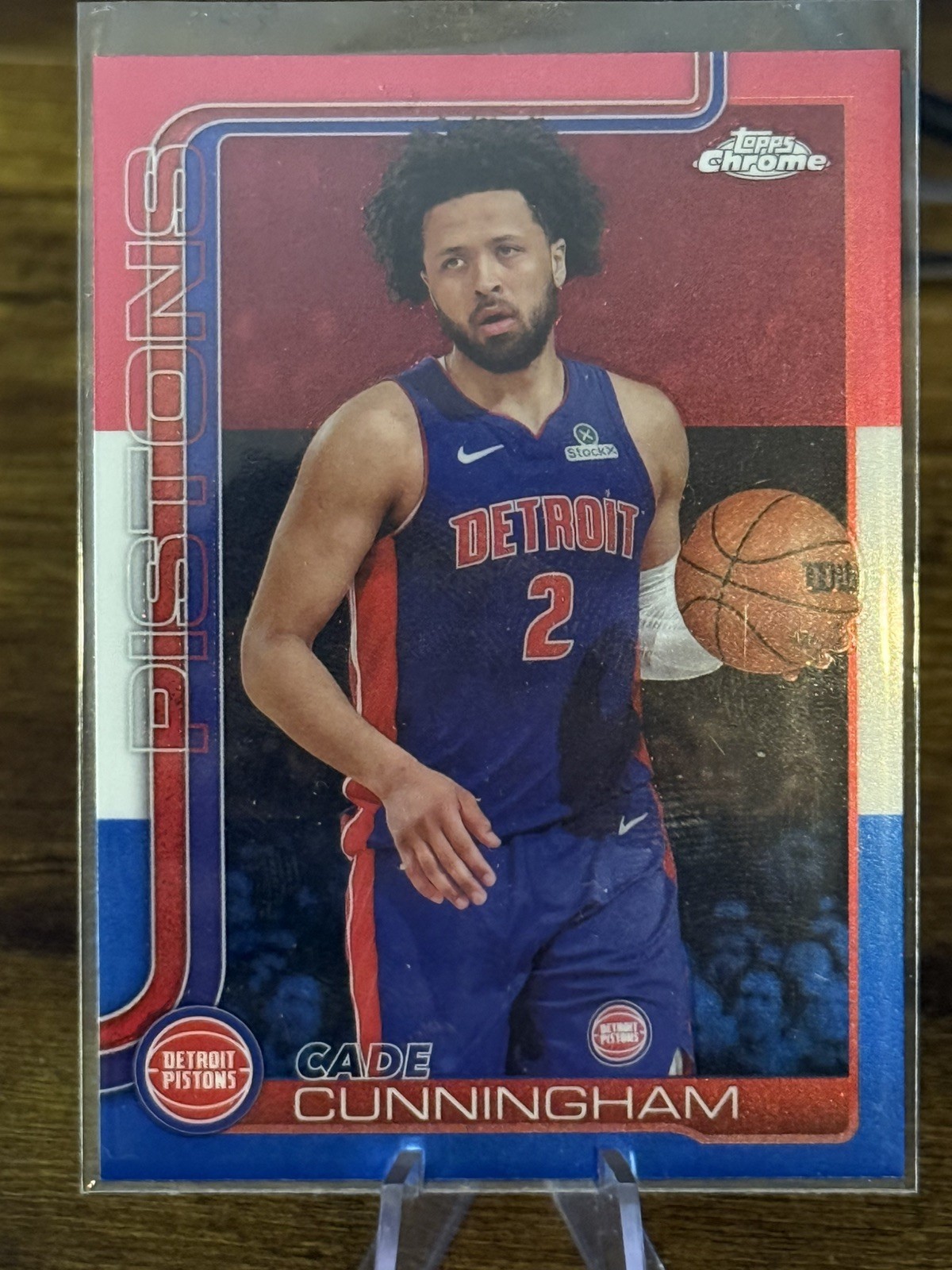 2025-26 Topps Chrome - Cade Cunningham #88 Red White & Blue Refractor PISTONS