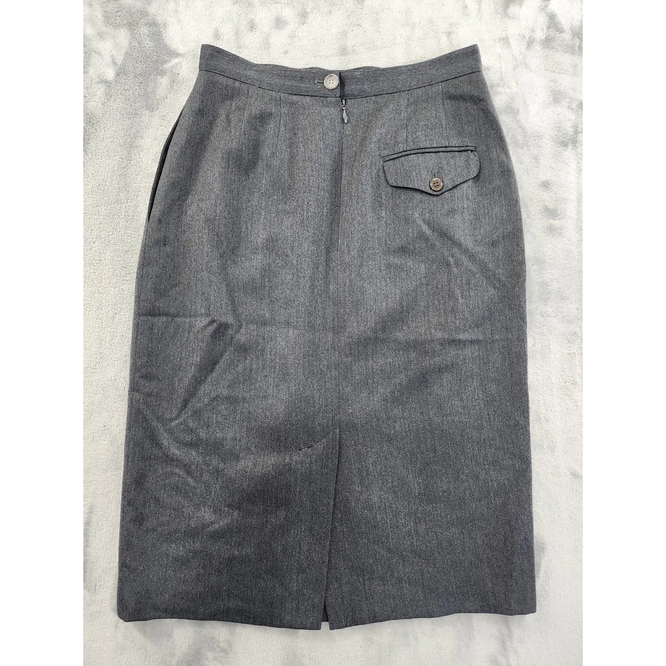 Винтажная шерстяная плиссированная юбка-карандаш Liz Claiborne размер 4 серая офисная карьерная опрятная - Изображение 4 из 4