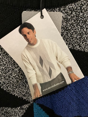 St. Croix Knits Sweater NWT Men’s Size Large Cotton Tencel Blend Geometric - Picture 3 of 7