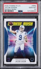2020 PANINI ROOKIES & STARS ROOKIE RUSH #RR6 JACOB EASON PSA 10