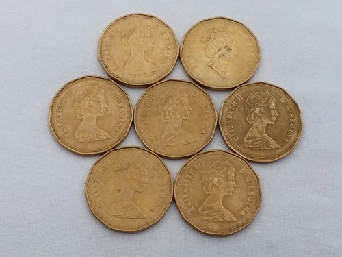 (7) 1980s Canada Dollar Coins JU-1