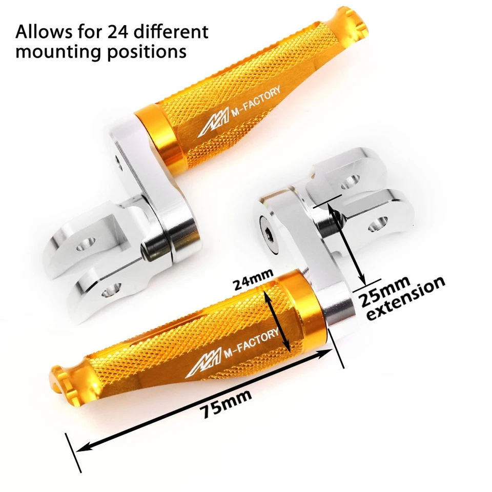Clavijas delanteras rojas ajustables MFP 25 mm para Bandit GSF 1200 00-03 04 05 06 Foto 3 de 4