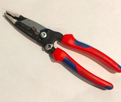 KNIPEX 13 72 8 8in Electronics Gripping Pliers Steel Soft Grip Red/Blue