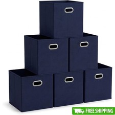 Durable Fabric Storage Bins Set of 6 Multifunctional Organizers Home Office New