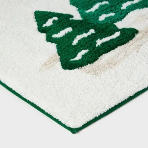 20 x 30 дюймов, рождественский ковер для ванны на елку, зеленый — порог - Изображение 3 из 4