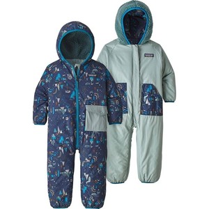 Patagonia Puff-Ball Reversible Bunting Snowsuit Infant Baby 12-18M Hooded Blue