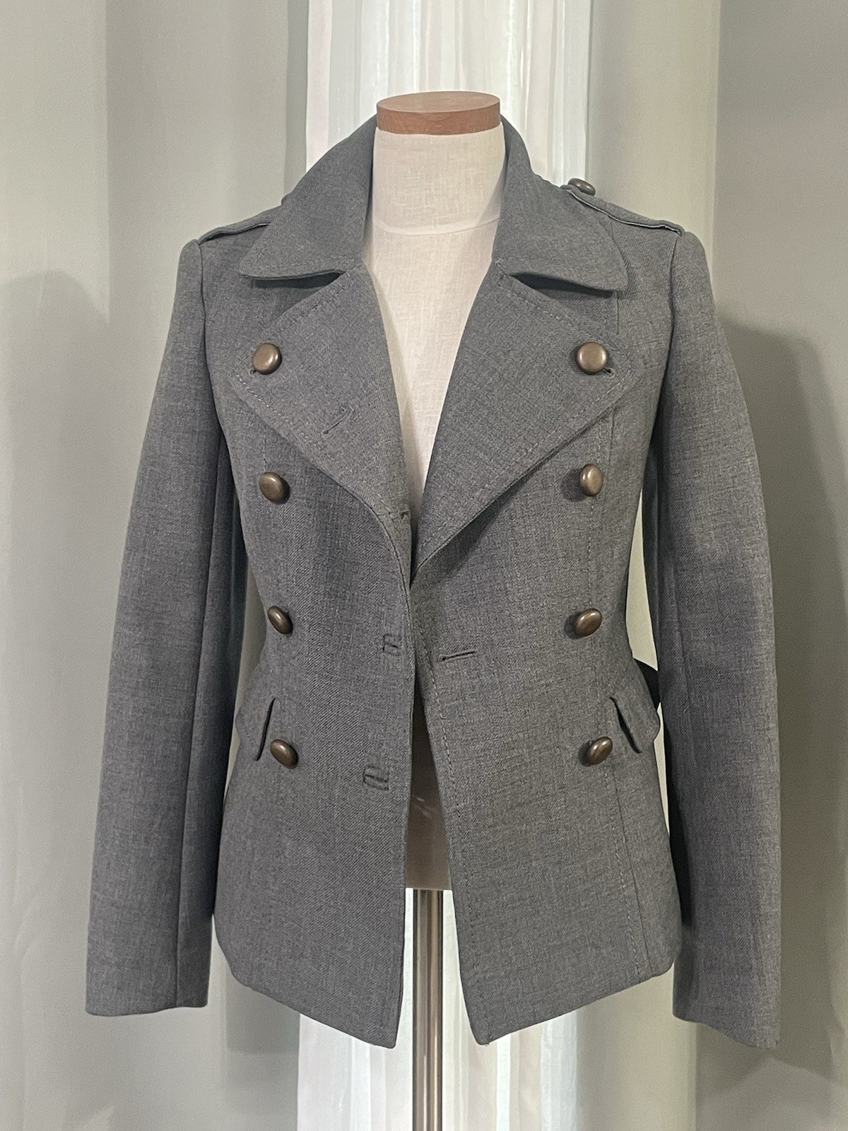 French Connection Women's Long Sleeve Blazer Size 0 Gray
