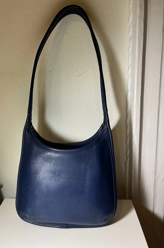 Bolso de Hombro Coach 9020 Ergo Vintage en Azul Verdadero Hecho en EE. UU. en '97 - Cuero Foto 2 de 4