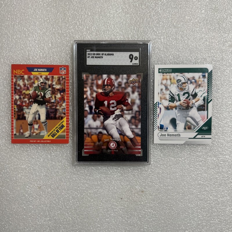 Joe Namath 3 Card Lot! Graded 9!