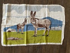 Toalla de té con estampado animal de burros de lino puro en Irlanda hecha en Irlanda