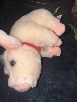 VINTAGE ''BABE'' PLÜSCHSCHWEIN ROSA AUS DEM FILM. 7 Zoll hoch.  Gebraucht 
