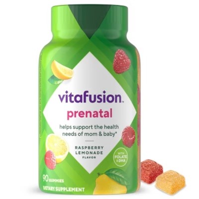 Vitafusion PreNatal Dietary Supplement Gummies - Lemon & Raspberry Lemonade-90ct