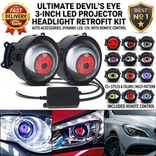 2x 3 Led Dynamic Devil Eyes Lights 12v Car Remote Control Headlight Retrofit 2x 3 Led Dynamic Devil Eyes Lights 12v Car Remote Control Headlight Retrofit