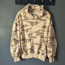 Aerie Hoodie Sweatshirt Womens S Multicolor Camo Cropped Cotton Oversized Cozy