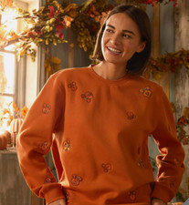 Disney 2025 Mickey and Minnie Mouse Fall Pumpkin Pullover Sweatshirt
