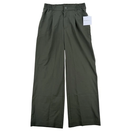 Beyond Yoga Pants Womens Medium Green Wide Leg Elastic Waist Pockets Gym NWT
