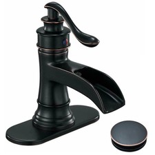 Oil Rubbed Bathroom Sink Faucet Single Handle 1 Hole Basin Vanity Mixer w/Drain
