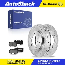 Front Drilled Slotted Brake Rotors Ceramic Pads for Toyota Tacoma 4.0L V6