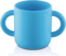 Silicone Training Cup for Infants - 2 easy- grip 5.5 Ounces, Navy Blue