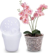 Orchid Pots with Holes 7 inch 5 Pack Clear Orchid Pot Plastic Plant Pot Flowe...