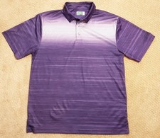 Ben Hogan Performance Men  s Large Polo Purple Stripe Golf Shirt Excellent