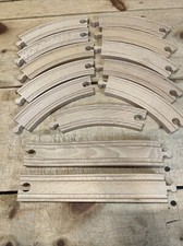 Wooden Reversible Train Track Pieces: 11 Curve Pieces  2 Ascending/Descending