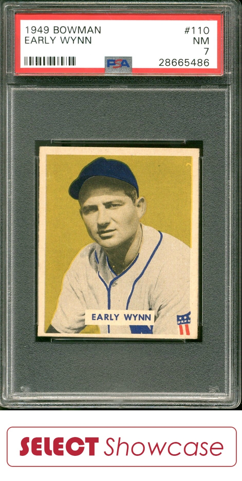 1949 BOWMAN #110 EARLY WYNN RC HOF PSA 7