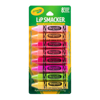 Crayola Lip Balm Party Pack - 8 Moisturizing Lip Balms, Cotton Candy, Orange, Sh