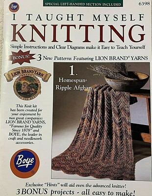 Vintage 1988 Boye Knitting Instruction Book: I Taught Myself Knitting 