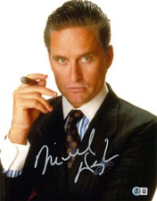 Michael Douglas Signed Autograph Wall Street 11X14 Photo BAS Beckett