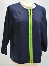Linea Louis Dell'olio Cotton Jacket Relaxed Navy Blue Green Light Coat New Sz L