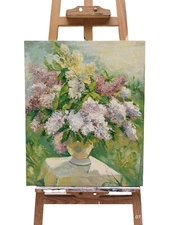 24x20inch handmade oil painting wall art on canvas flowers in vase for living