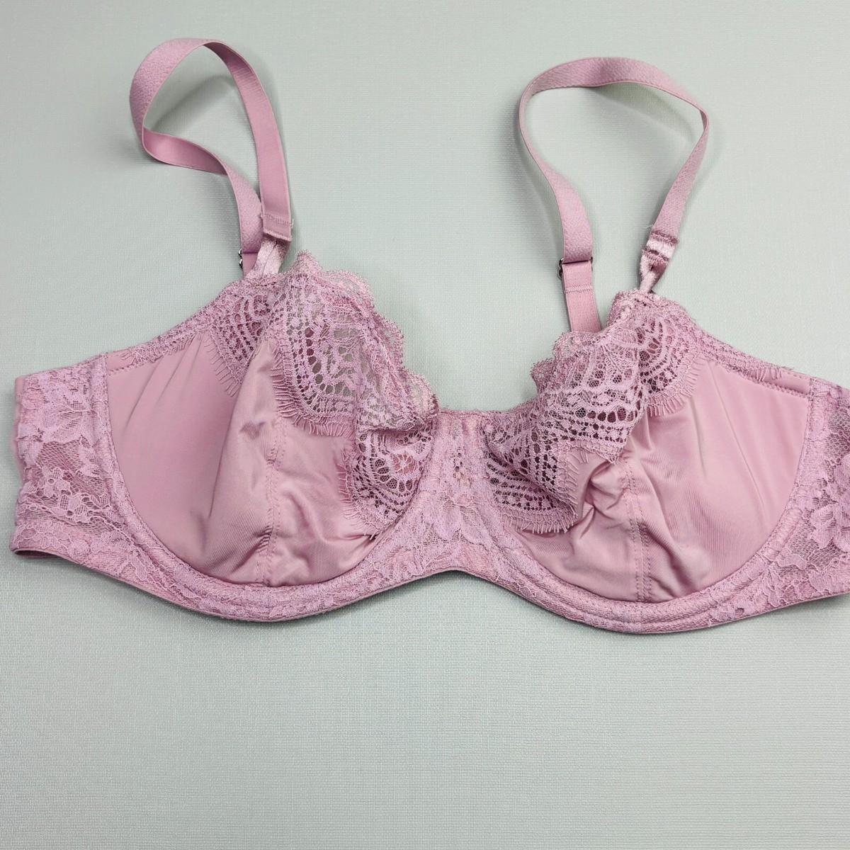 Victoria Secret Push Up No Padding Bra 36C Purple Lace Cup