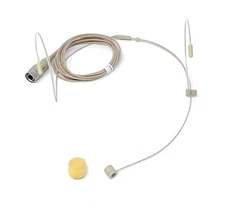 Beige Omnidirectional Double Earhook Headset Mic fits Audio Technica