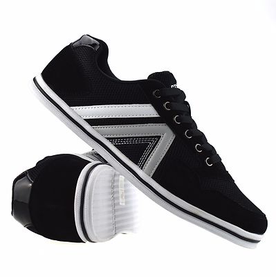 Herren Freizeit Flach Schnürung Laufen Wandern Fitnessstudio Sport Fitness Turnschuhe Schuhe Größe