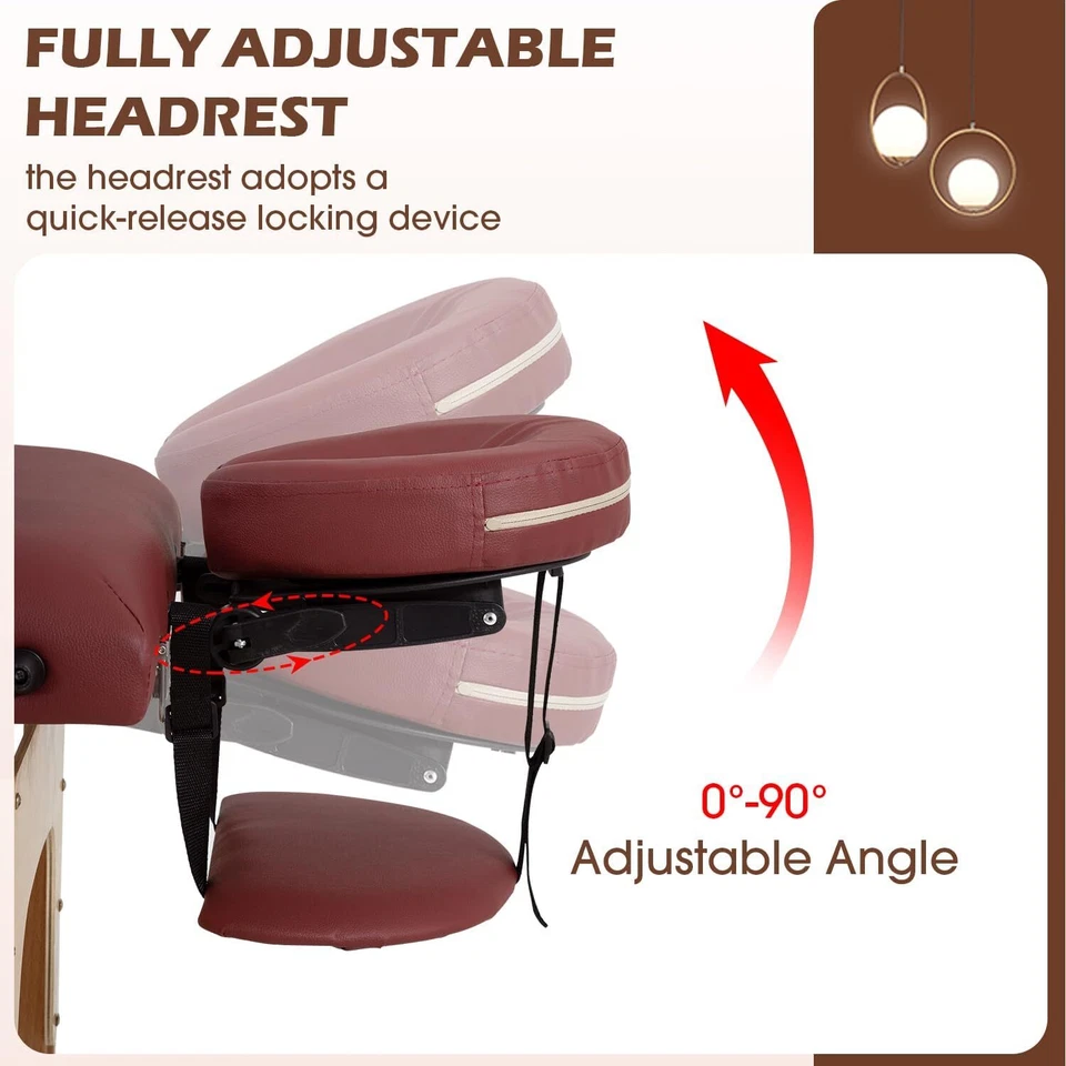 Mesa de masaje cama de masaje 3 pliegues mesa de masaje portátil 73" L x 32" con cama de spa Foto 3 de 4