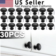 30PCS Black Cabinet Knobs Handle Pulls Hardware Bedroom Kitchen Drawer Cupboard