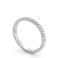Half Eternity 0.25Ct Round Diamond Micro Pave Wedding Ring 18K White Gold