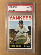 1964 TOPPS #69 CLETE BOYER PSA 8 NM-MT