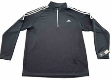Adidas Golf Men s French Terry 1/4 Zip Black UPF 50 Pullover Shirt Size XL NEW