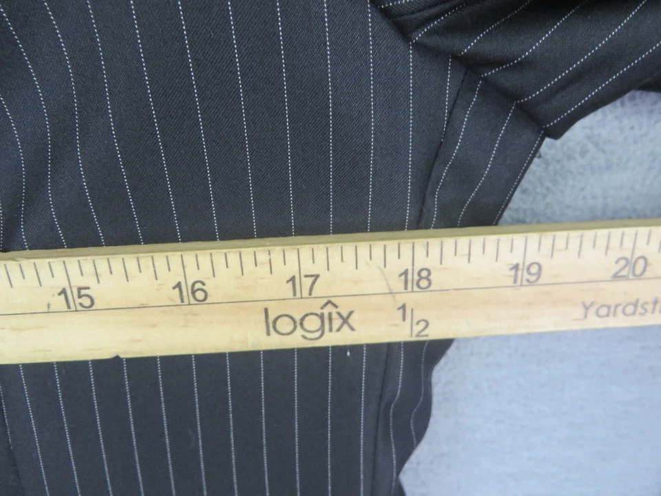 Abrigo deportivo de lana a rayas negro Blazer 48 Giorgio Armani Le Collezioni para hombre Foto 3 de 4