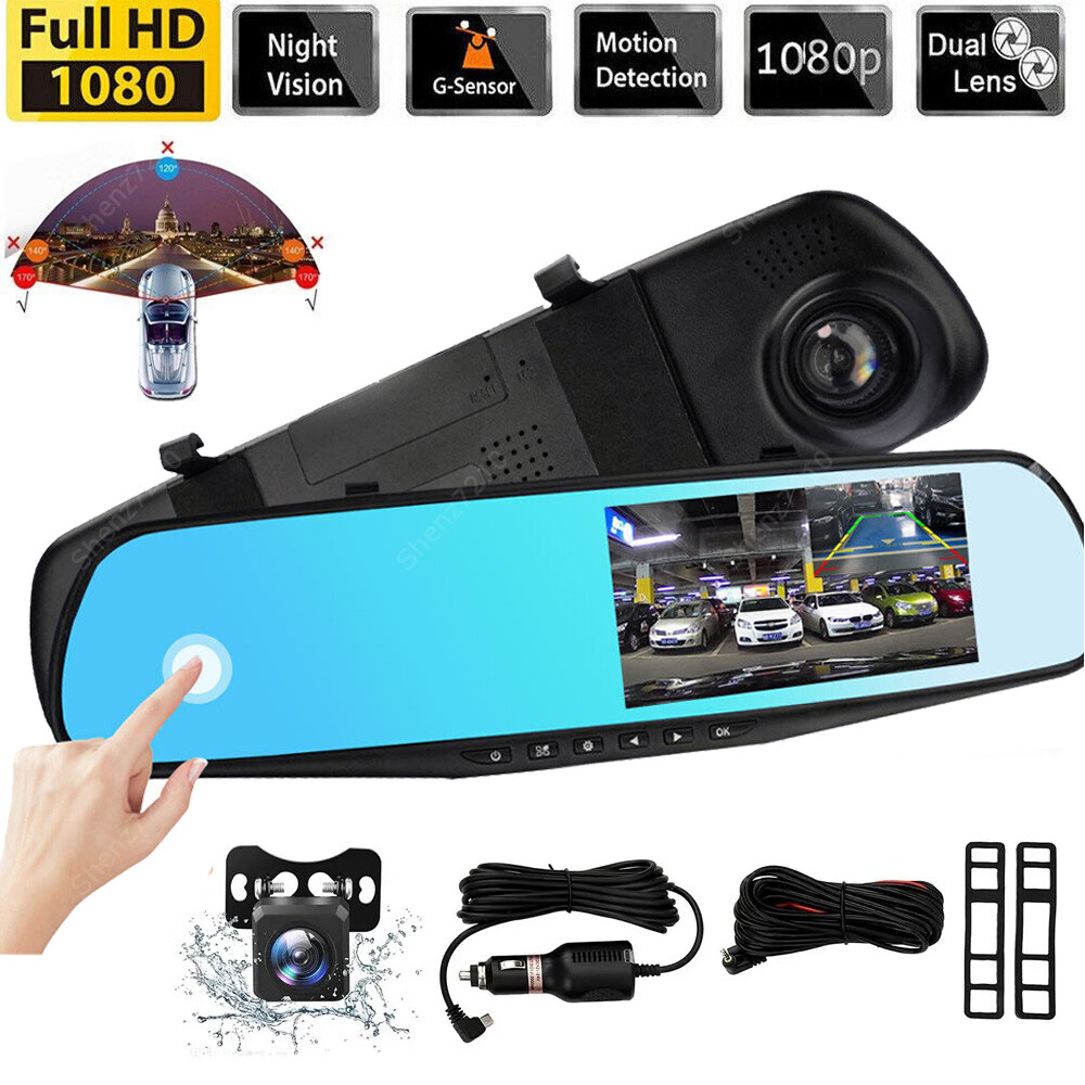 1080P HD Dual Dash Cam with Front and Rear Video Recording for Cars