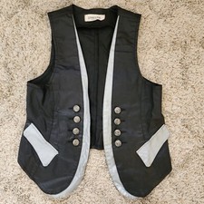 Aphrodite Vest Waistcoat Large Made In USA Black Silver Metallic Punk Rock