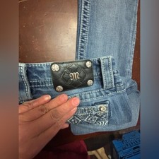 Miss me cuffed skinny jeans ankle detail embellished 26 Y2K preppy vintage